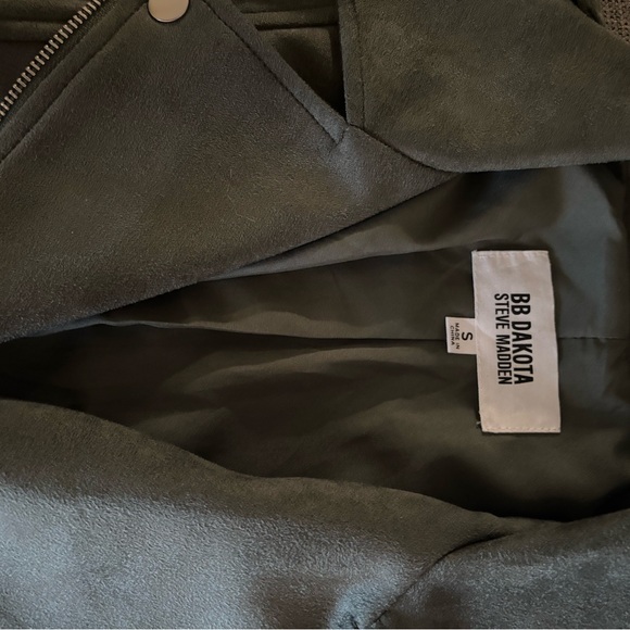 NWOT Steve Madden Motto Olive Green Suede Jacket - Picture 2 of 4